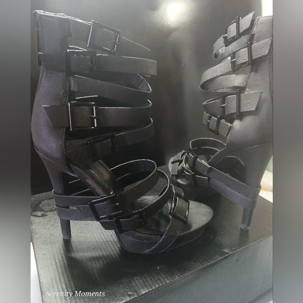 Strappy Black Heels